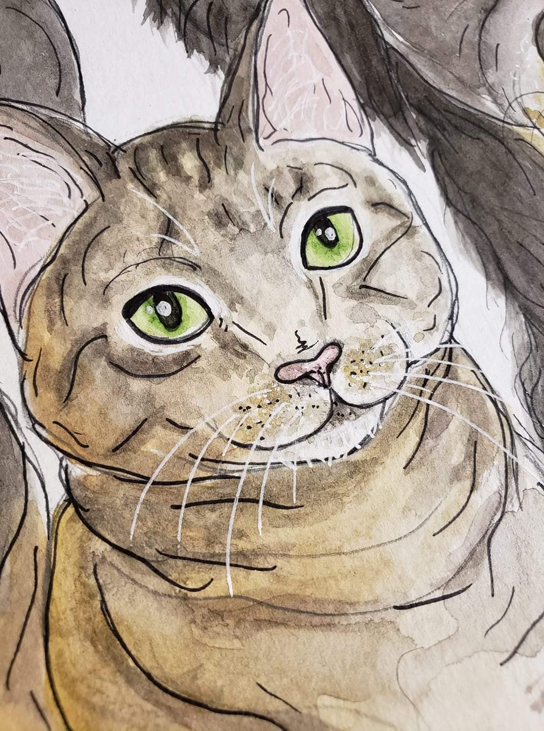 Watercolor & Pen Portrait