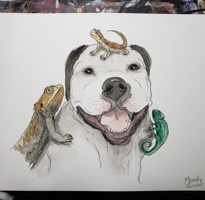 Watercolor & Pen Portrait