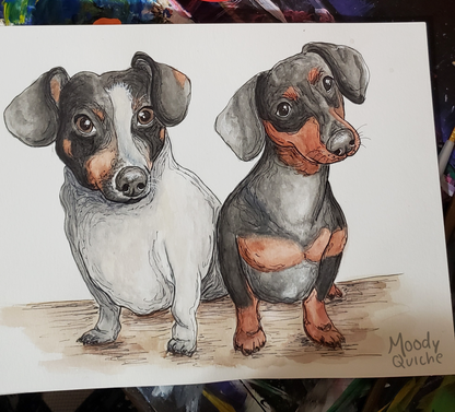 Watercolor & Pen Portrait